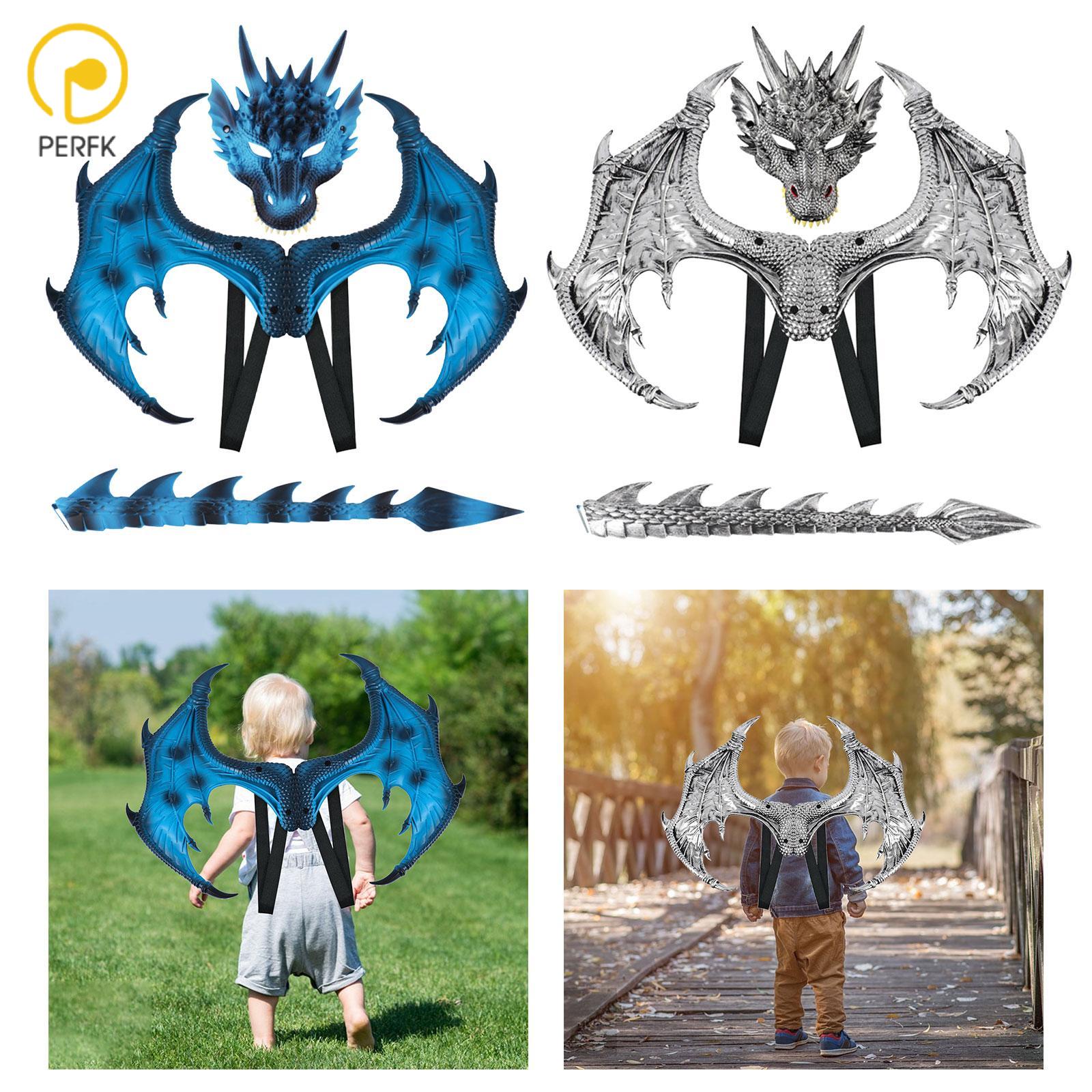 Kids Dragon Costume Wing Tail Face Cover Set Comfortable for Kid Teens ราคา 2,755 บาท*ส่งฟรี