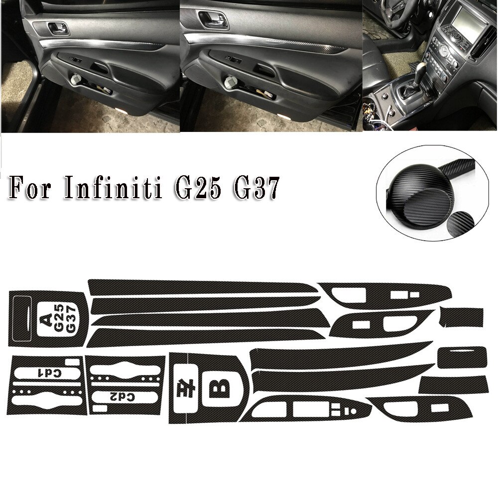Infiniti cho G25 G37 nội thất hộp giữa phong cách Sợi Các Bon đúc Sticker đề can xe-phong Cách Phụ kiện phong cách ô tô