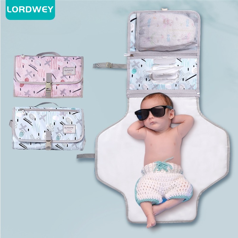 LORDWEY&Sunveno Baby Changing Mat Portable Foldable Washable Waterproof Mattress Changing Pad Mats Reusable Travel Pad Diaper ราคา 379 บาท*ส่งฟรี