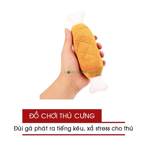 Đồ chơi đùi gà cho thú cưng - đồ chơi cho chó mèo - nôngtrạithúcưng.com