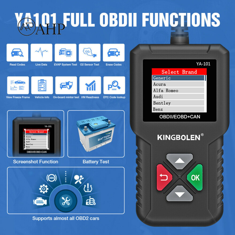 Fansuq 【hàng có sẵn】📣Ô Tô OBD Đầu đọc mã OBD2 máy quét xe kiểm tra động cơ xử lý sự cố đạo cụ lỗi công cụ chẩn đoán