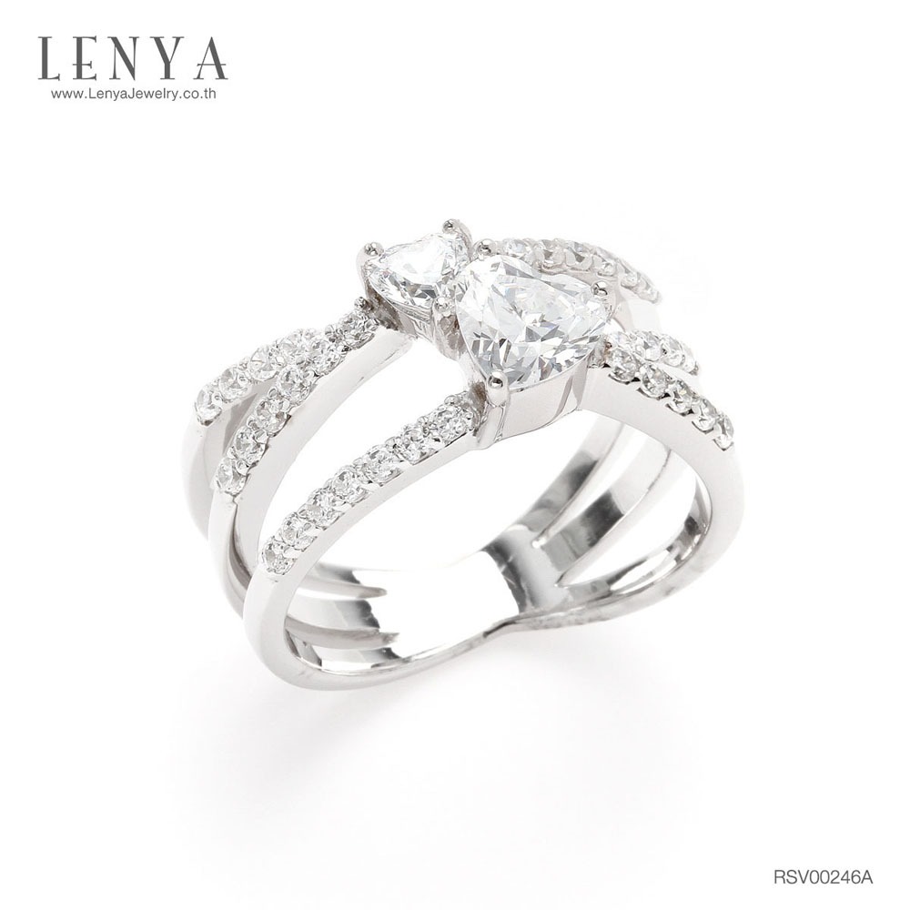 Lenya Cz Diamondlike Ring Enhances Personality and Confidence, Size 6 Mm, 925 Sterling Silver Body, White Gold Plated. ราคา 3,500 บาท*ส่งฟรี