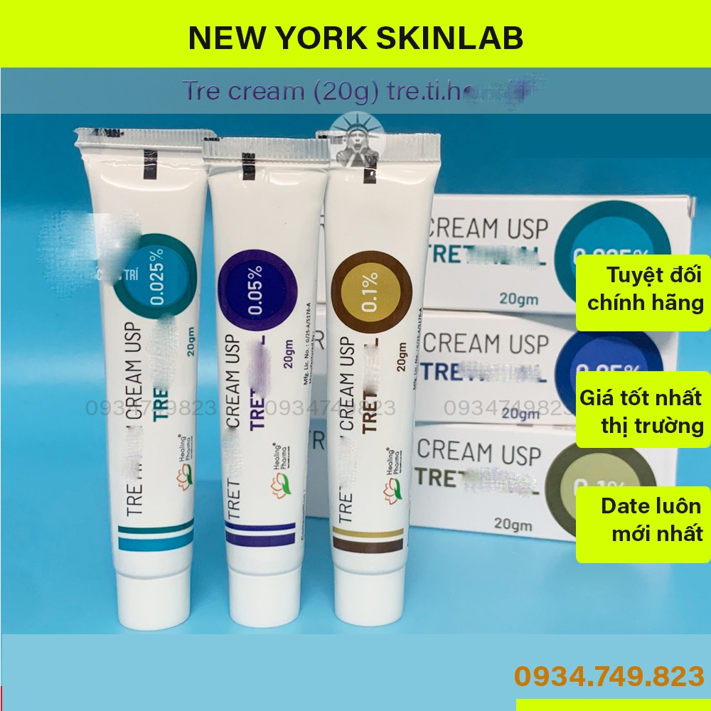 Tre Tre.tiheal cream (20g) 0.05 – 0.1 – 0.025%, tre usp Ấn Độ, giảm mụn, chống lão hóa