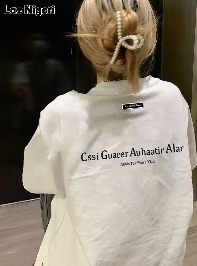 Laz Nigori Stylish Casual T-Shirt with Unique Lettering Design for Summer ราคา 153 บาท*ส่งฟรี