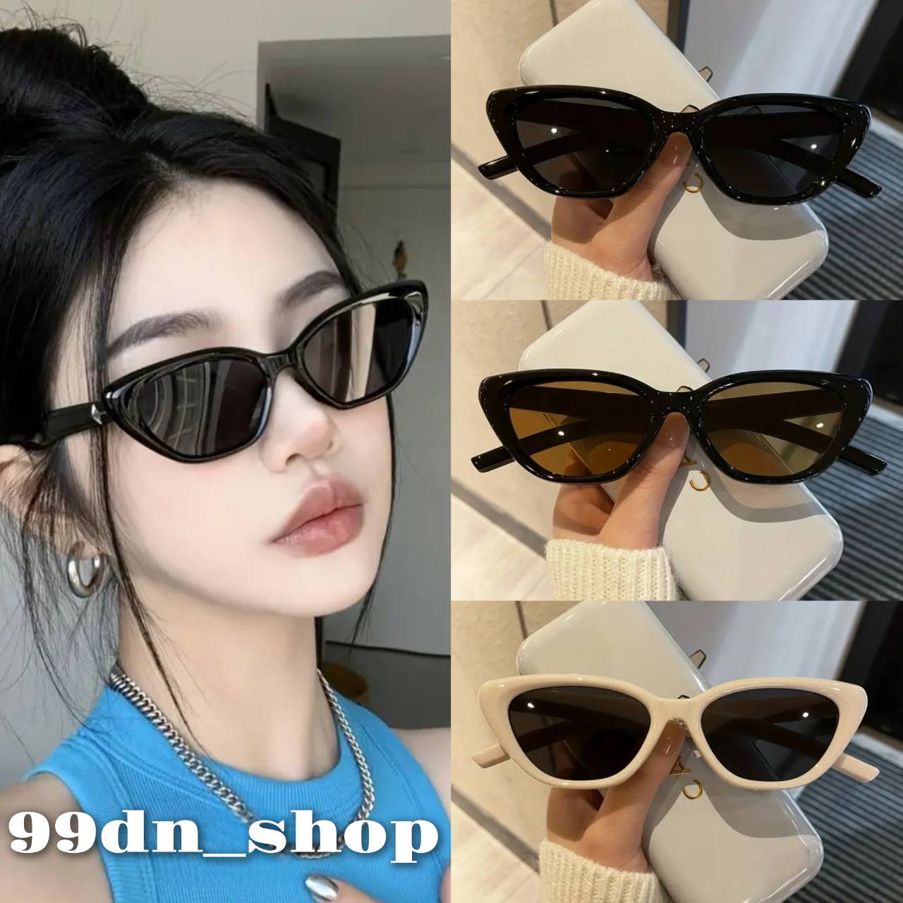 พร้อมส่งจากไทยNEW Item แว่นกันแดด แว่นตาแฟชั่นเกาหลี ทรงแคทอาย อินเทรนด์ ป้องกันรังสีUV รุ่น Cat eye Star ราคา 46 บาท*ส่งฟรี