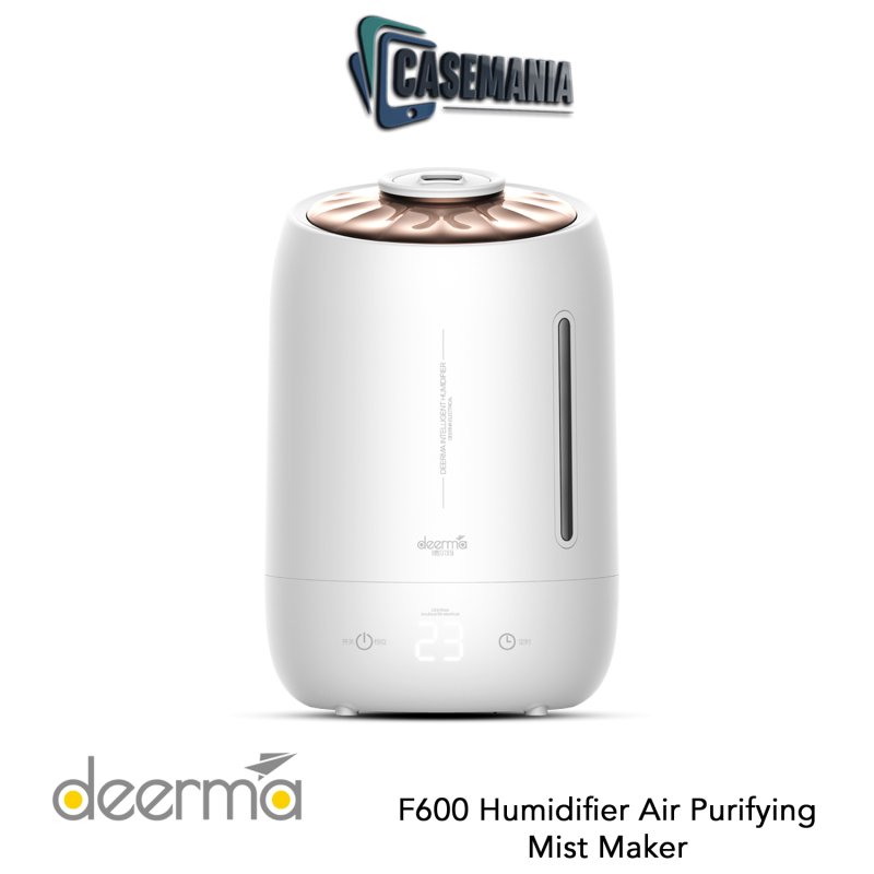 Deerma F600 Humidifier Air Purifying Mist Maker 5L Touch-Sensitive Temperature, White Singapore