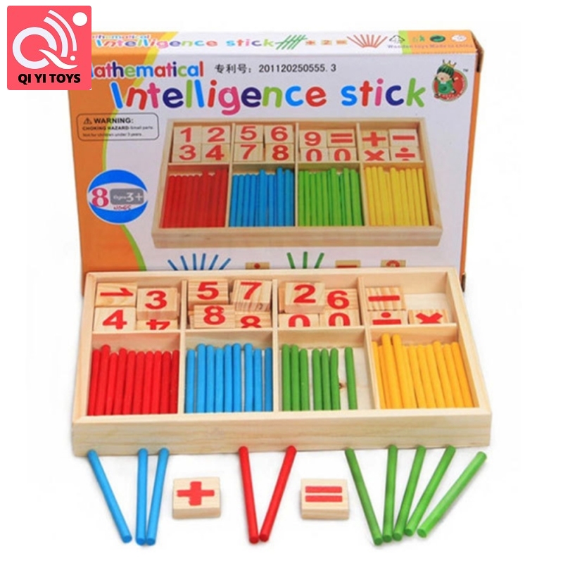 Preschool Educational Toys Wooden Mathematical Intelligence Stick Block
