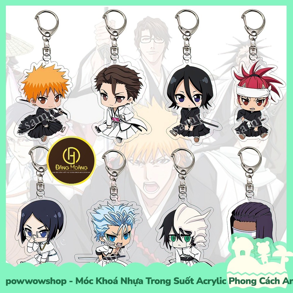 [Sẵn VN - Hỏa Tốc] Móc Khoá Nhựa Trong Suốt Acrylic Phong Cách Nhân Vật Anime Manga Bleach Chibi Style_ĐH