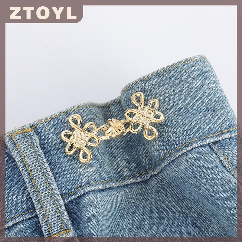 ZTOYL Trung Quốc Knot Eo Khóa Có Thể Tháo Rời Quần Clip Eo Thắt Chặt Móng Tay Miễn Phí Kim Loại Nút Snaps Cho Quần Jean Trang Trí