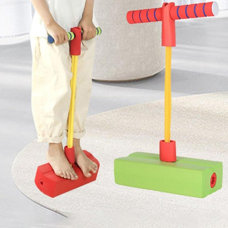 Toddler thân thiện với bọt Bounce Stick an toàn trong nhà ngoài trời nảy đồ chơi có âm thanh và phát sáng tay lái