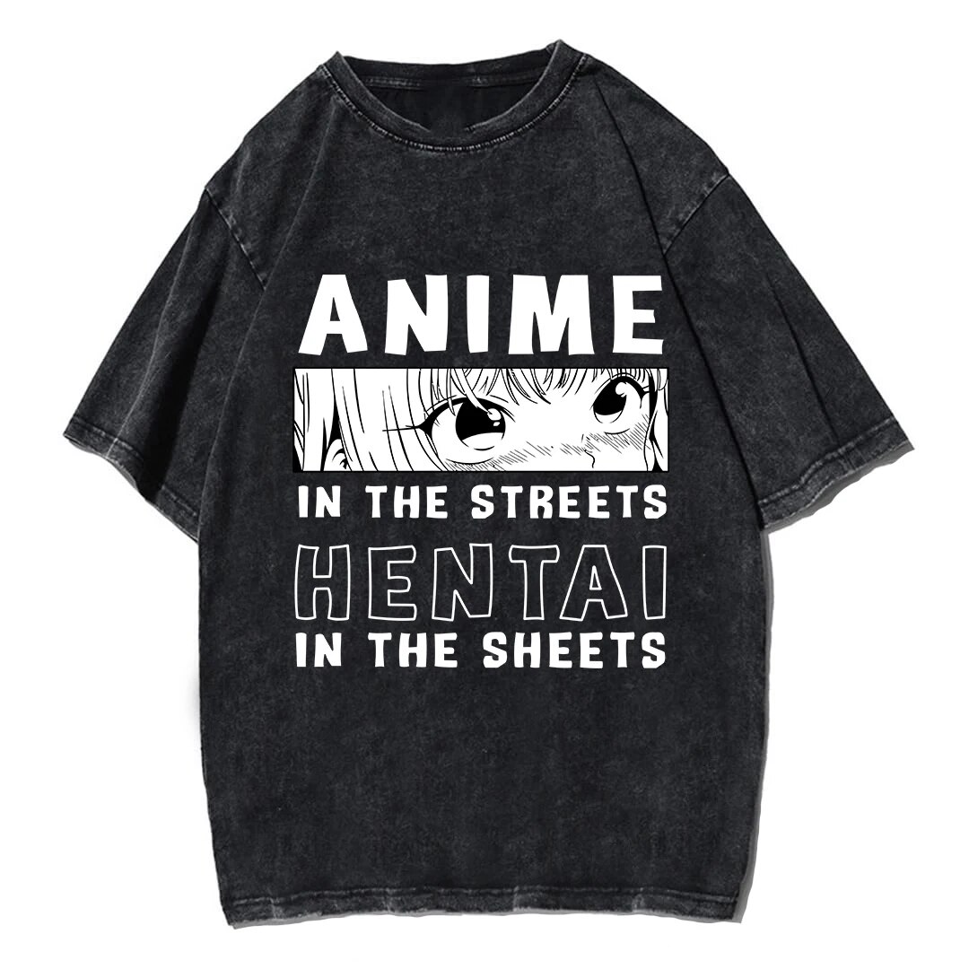 Y2k Anime Hentai T-Shirt Kawaii Phim Hoạt Hình Cô Gái Người Đàn Ông Của Unisex Tops Tees Hip Hop Quá Khép Camiseta Hombre Áo thun tay ngắn vải cotton