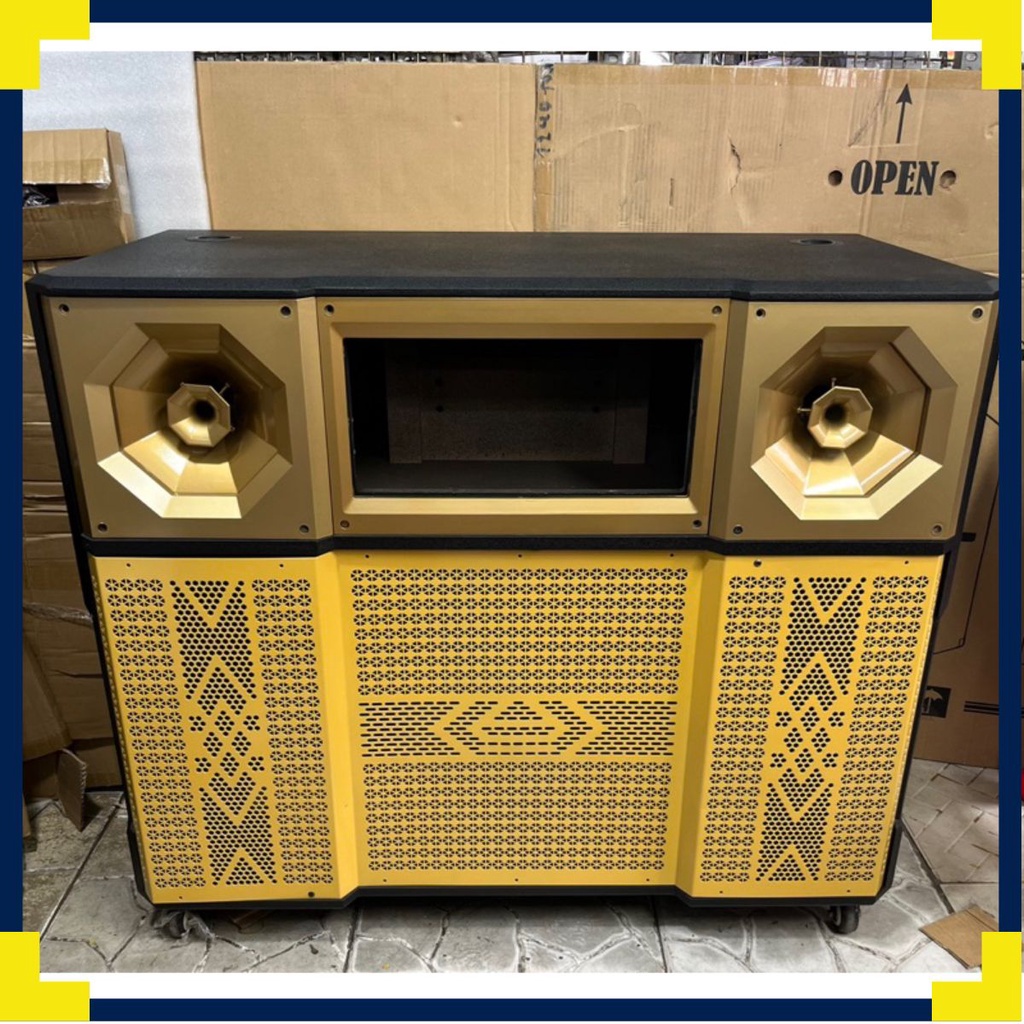 [HÀNG CHUẨN] Vỏ Thùng Loa Kéo 4 Tấc Đôi 2 Bass 2 Trép Ván MDF Chống Ẩm Full Phụ Kiện ( Theo Yêu Cầu 
