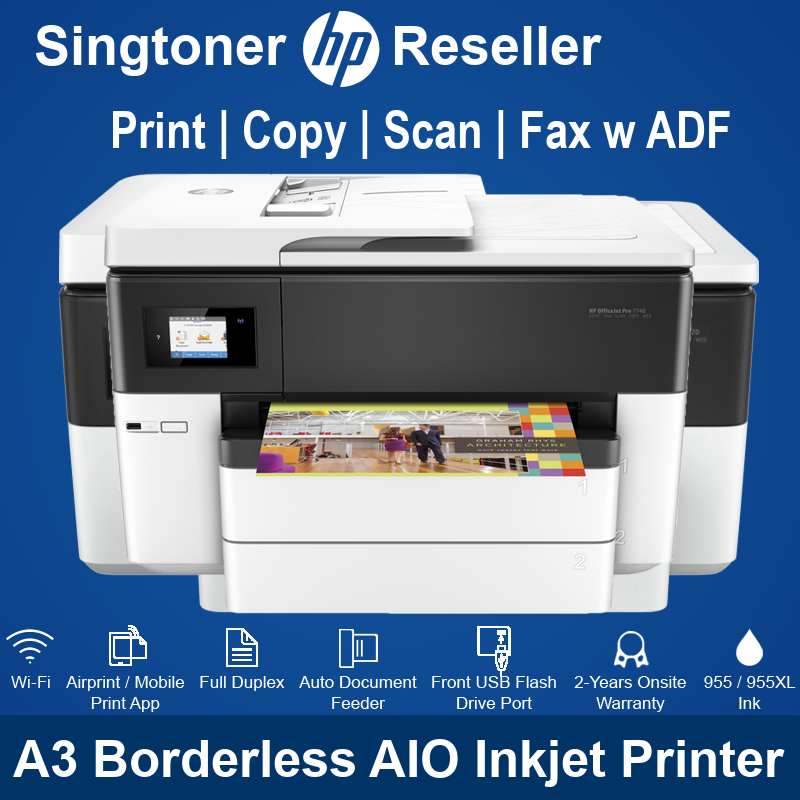 [Singapore Warranty] HP OfficeJet Pro 7740 Wide Format All-in-One Printer PRO7740 pro7740 7740 Singapore