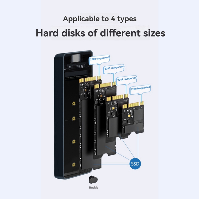 M.2 SSD NVMe Case USB3.2 Gen2 Type C 10Gbps PCIe SSD Case M.2 NVME Enclosure Disk Box Tool Free SSD Aluminum Case Giá 441,941 Đồng*Miễn phí vận chuyển