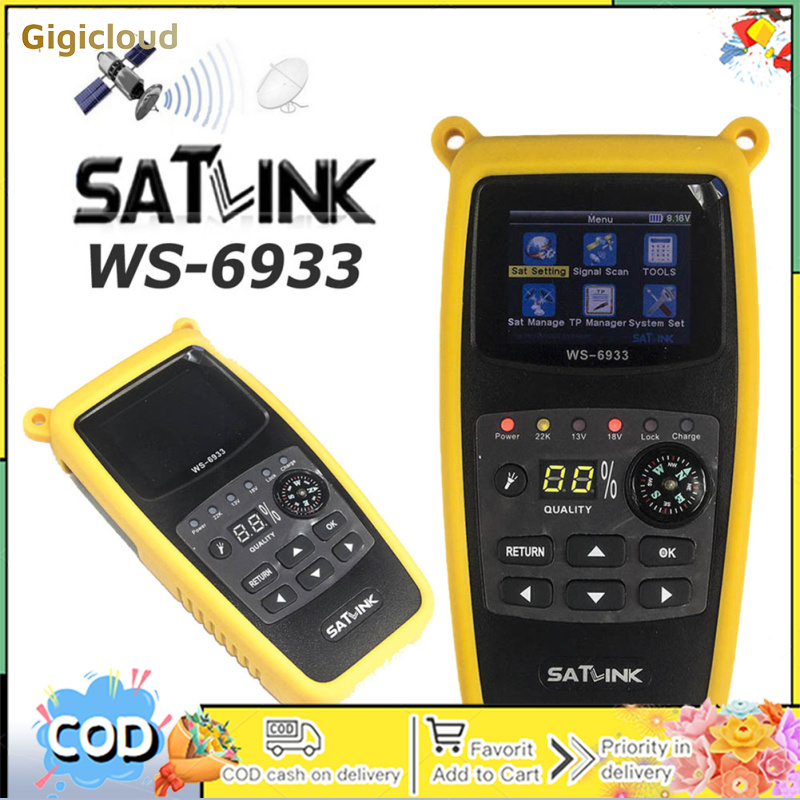 Satellite Finder Satlink Ws-6933 Digital Satfinder Dvb-s2 2.1-inch Lcd Screen Display Sat Meter Detector ราคา 2,964 บาท*ส่งฟรี