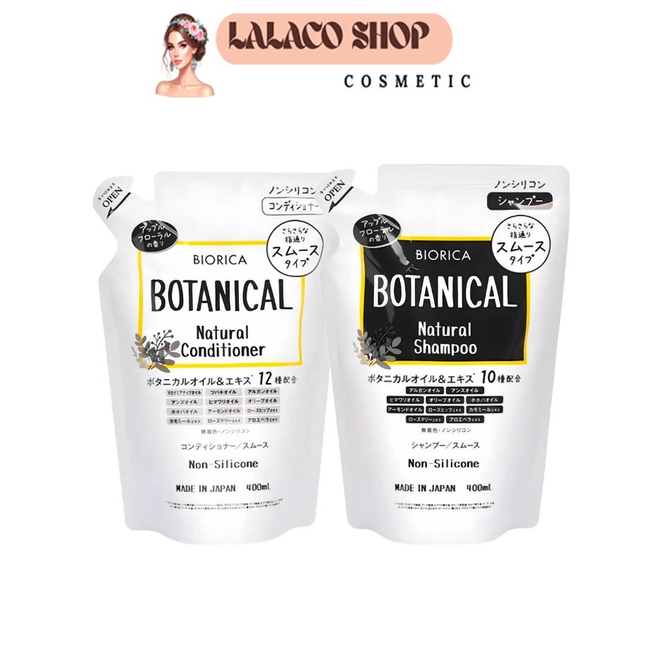 Dầu Gội, Dầu xả Táo Đen Hatomugi Botanical Nhật Bản không chứa Silicone 400ml