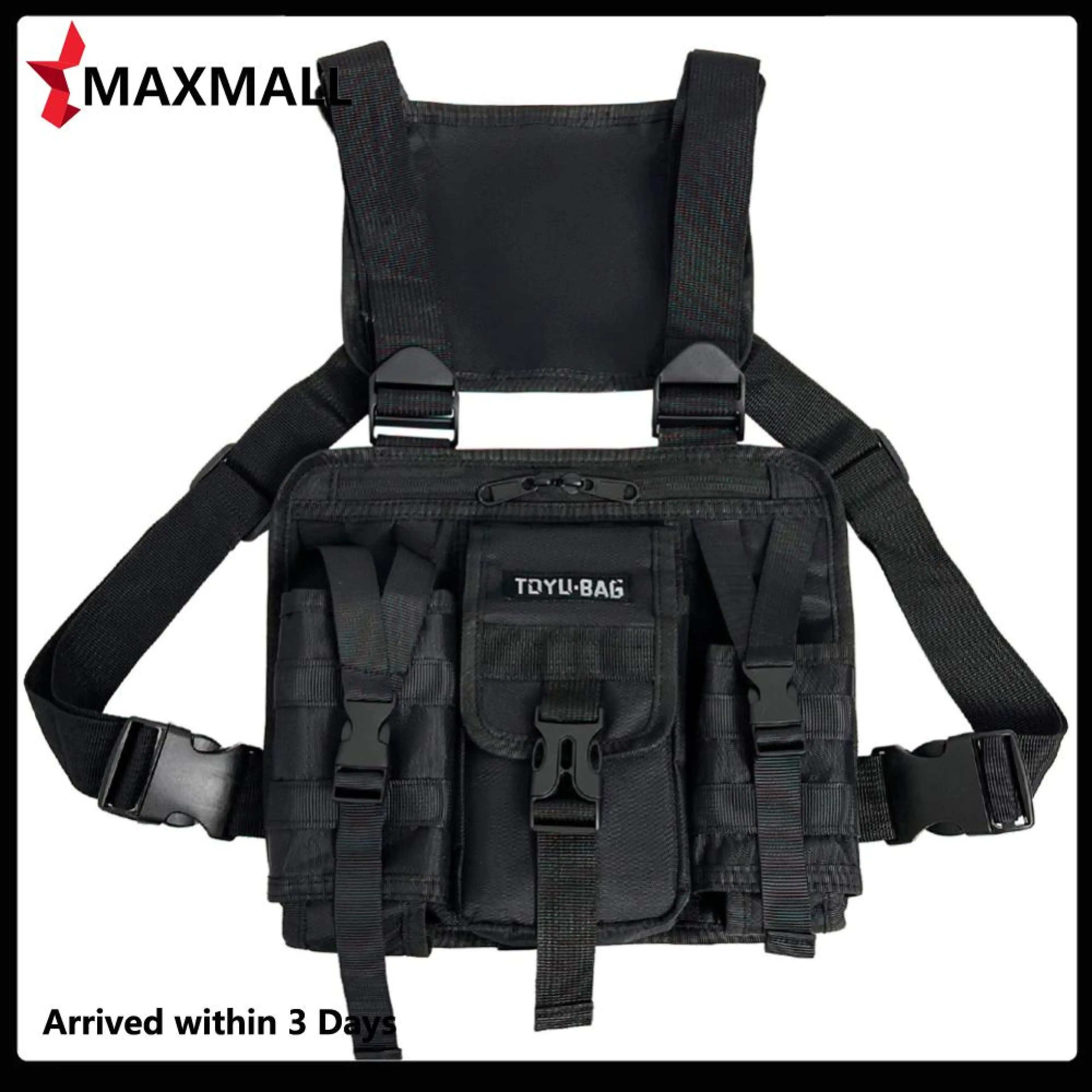 【New Arrival】 Men's Chest Bag Oxford Cloth Molle Chest Packs Adjustable Multi-Pockets Lightweight for Outdoor Camping Equipment