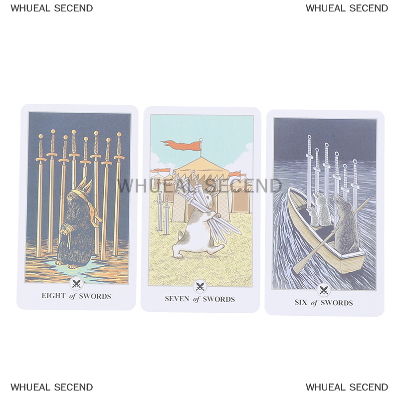 WHUEAL2 78pcs Tarot lunalapin thỏ Tarot boong Tarot thẻ Tarot thẻ trò chơi bên trò chơi