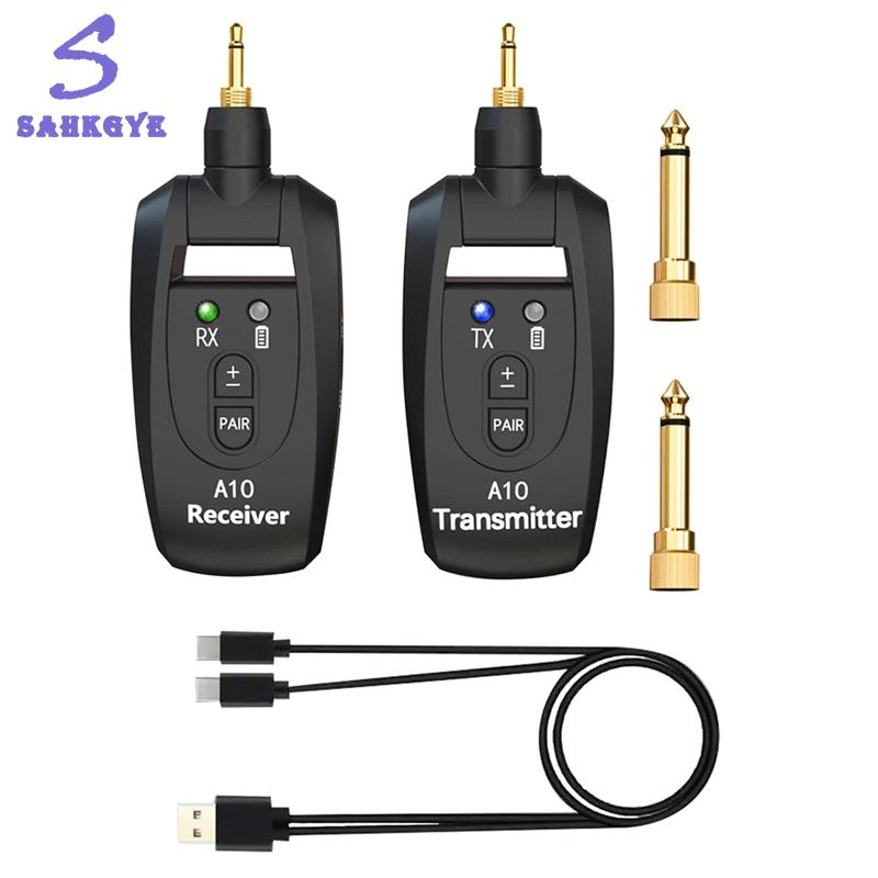 greatbuy666-Wireless Guitar System Built-in Rechargeable Transmitter &amp; Receiver 2.4G Audio Digital Signal Stable Low Latency ราคา 743 บาท*ส่งฟรี