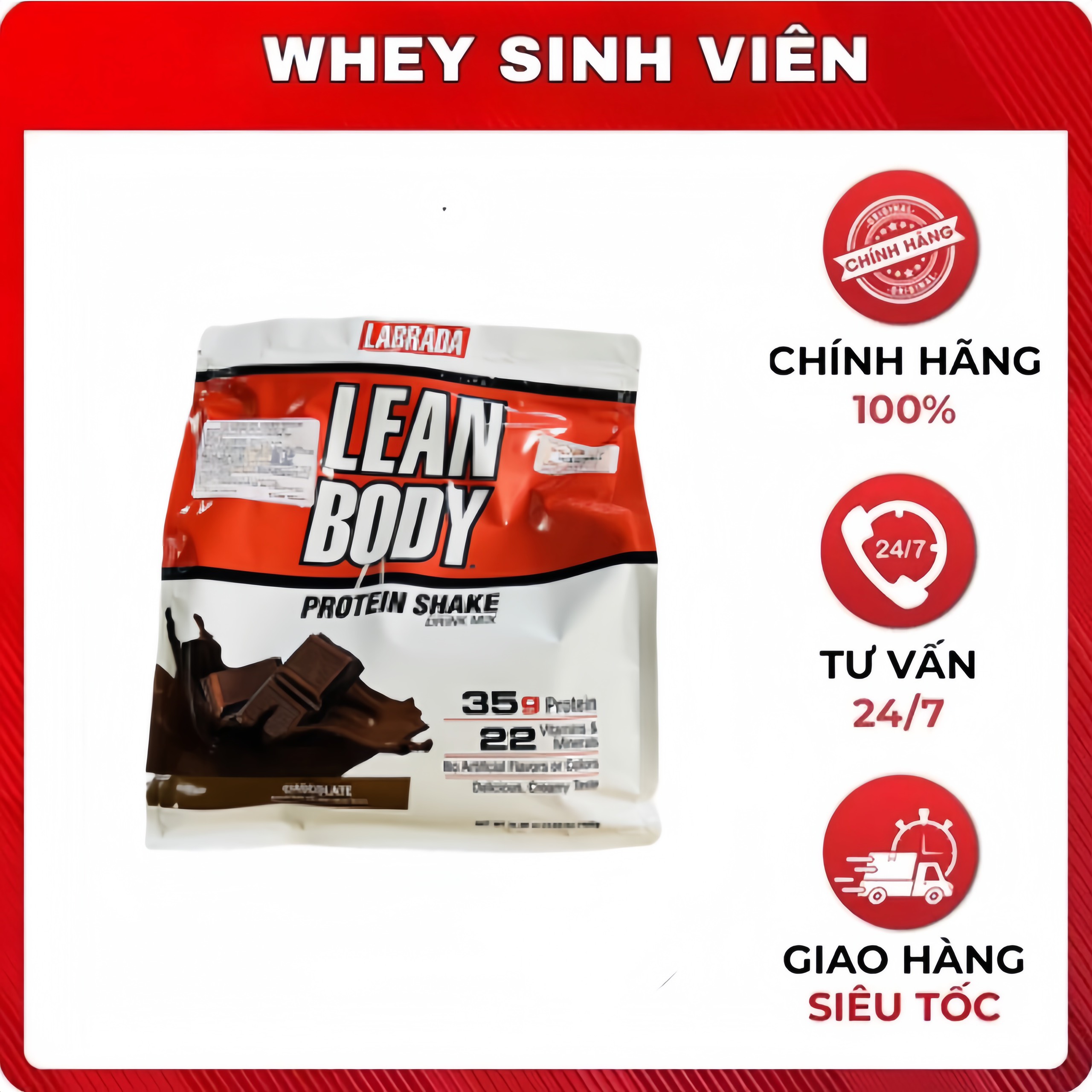 [Chính hãng] LABRADA LEAN BODY 2100g - Thực Phẩm Bữa Ăn Phụ Cho Gymer Labrada Lean Body 4.63lbs