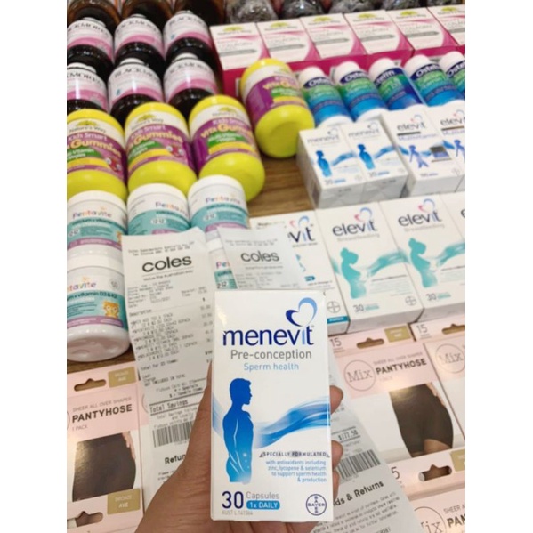 Viên uống Menevit 30-90 viên,viatmin cho nam giới hỗ trợ sinh lý,tăng khả năng thụ.thai NTS
