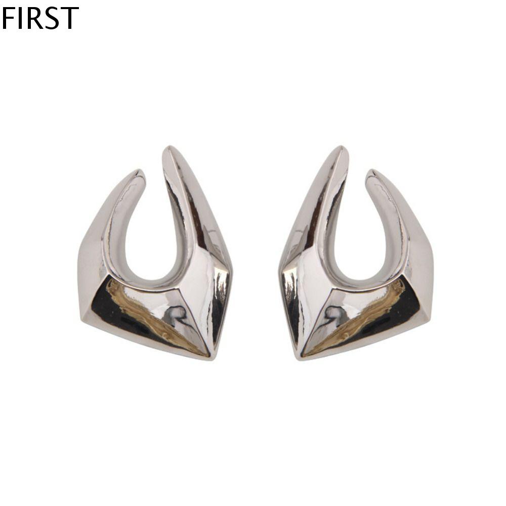 FIRST Phóng đại Bông tai kim loại Advanced Sense Khí chất Bông tai hình không đều Châu Âu và Châu Mỹ Vàng/Bạc Bông tai dạng núm Phụ nữ