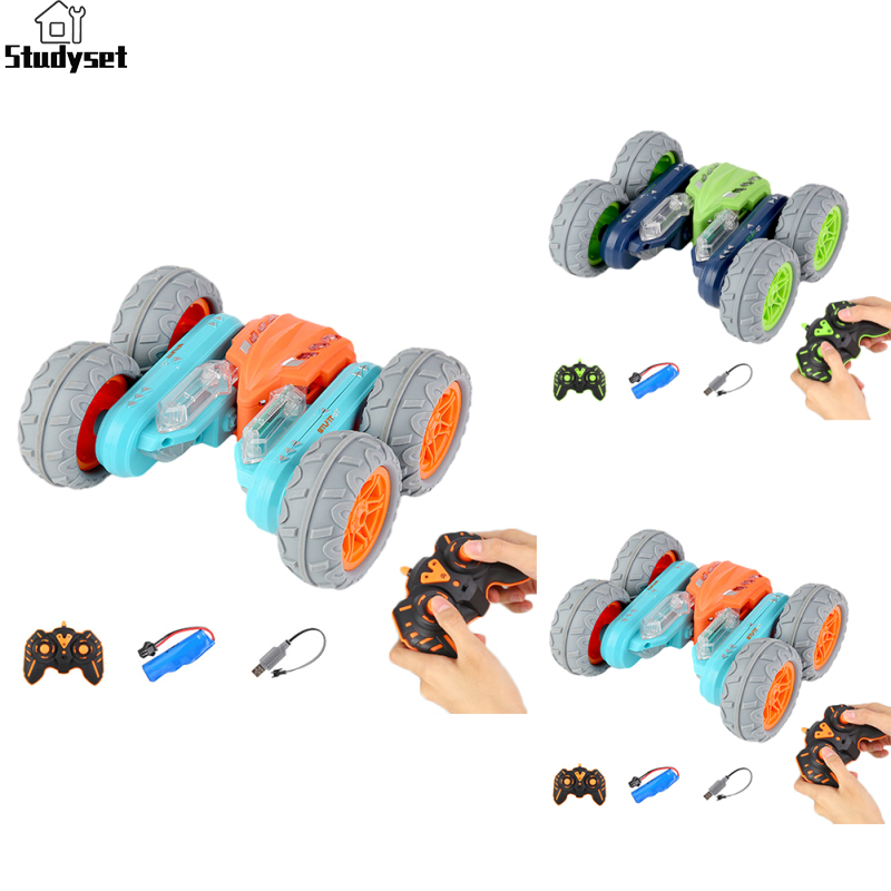 Studyset IN stock Remote Control Stunt Car Double-Sided 360° Rotating Tumbling Twisting Car With Light Music 2.4G Rechargeable RC Car For Boys Gifts ราคา 460 บาท*ส่งฟรี