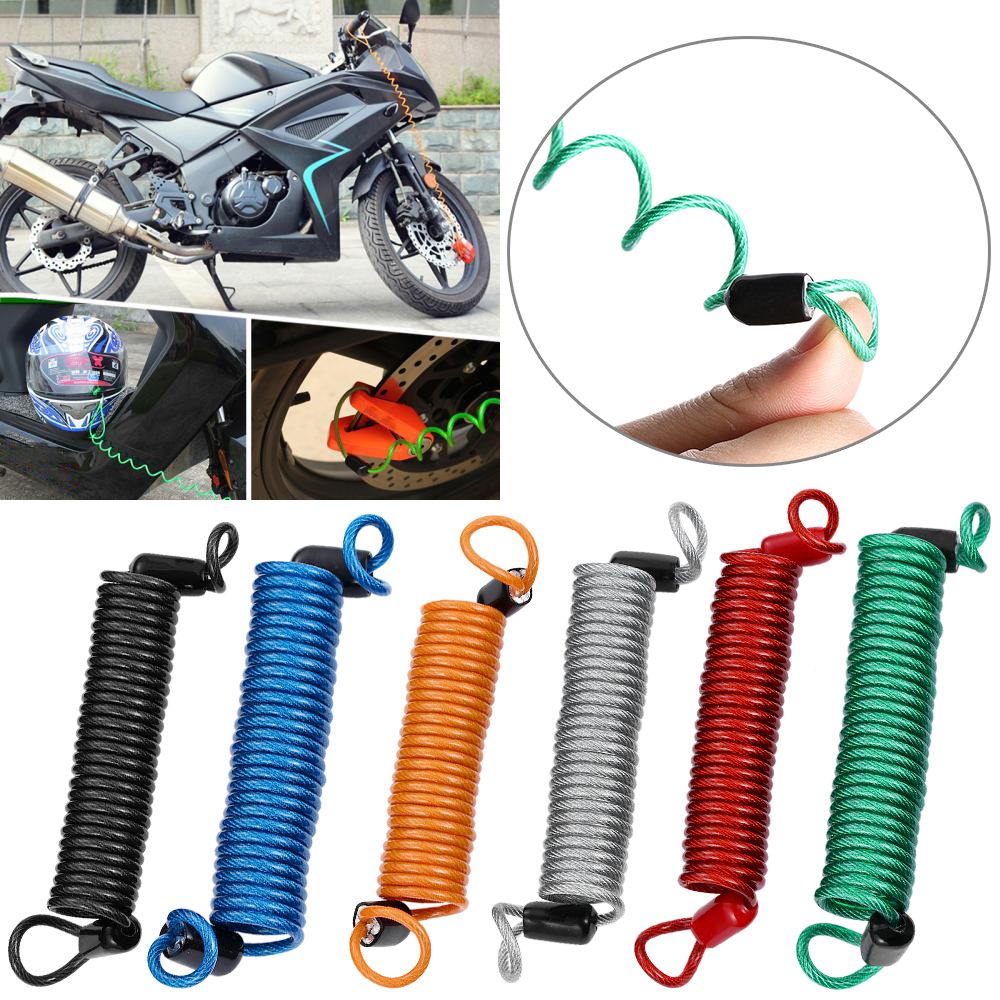 AVAILS Chống mất mát Xe đạp xe máy Scooter 150cm Cáp nhắc nhở mùa xuân Chống trộm Khóa đĩa báo động Bảo vệ