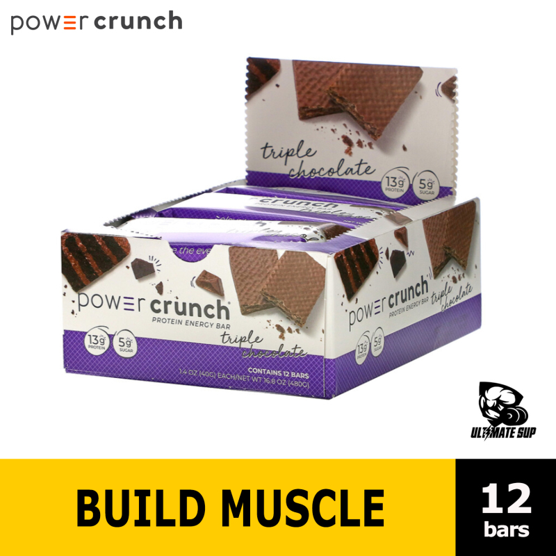 Buy BNRG, Power Crunch Protein Energy Bar, Triple Chocolate, 12 Bars, 40g Each, 13g Protein Bar Singapore
