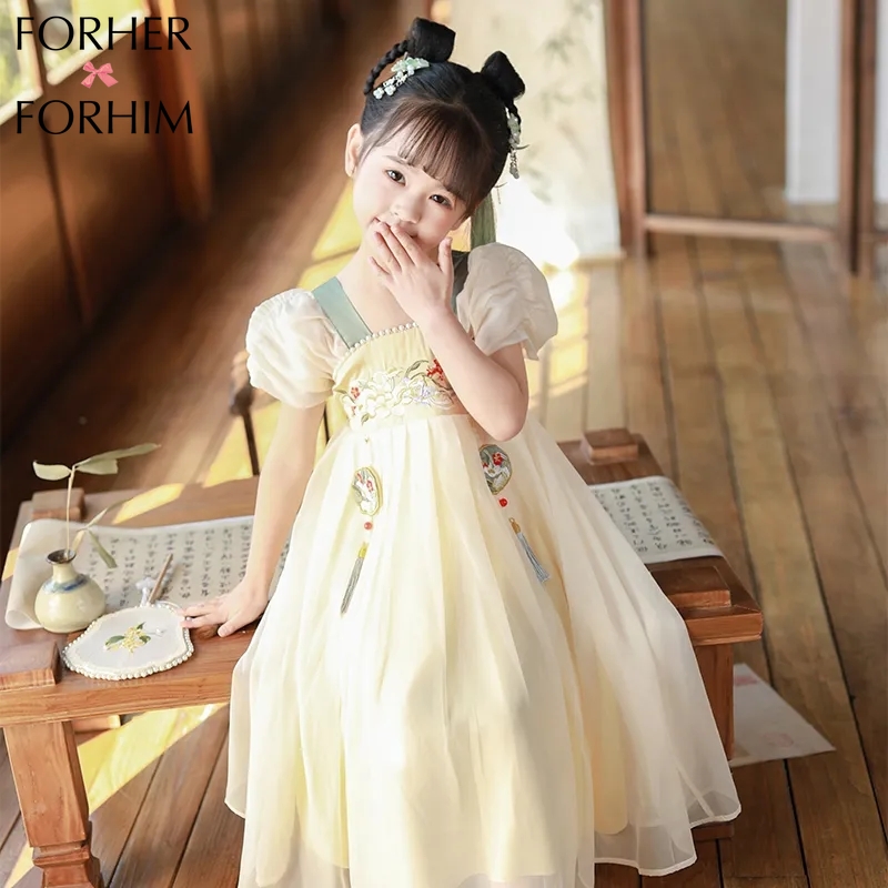 FORHERFORHIM Girls Hanfu Chinese Style Children's Performance Clothes Children Summer Ancient Costume Skirt Flowing Super Fairy Ancient Costume F366 ราคา 485 บาท*ส่งฟรี