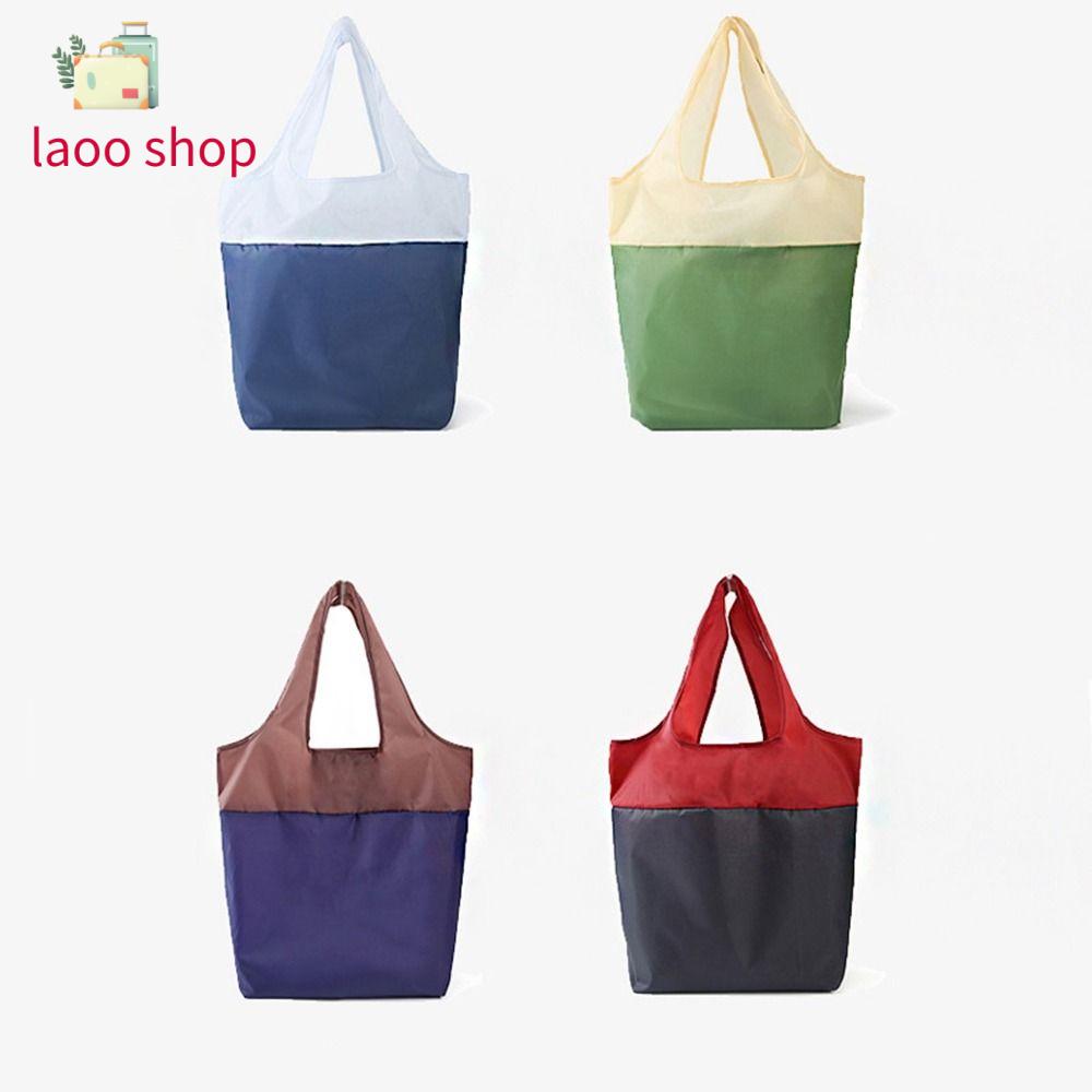LAOO Đóng mở Di động Túi đựng tạp hóa Túi đựng đồ Sức chứa lớn Túi mua sắm siêu thị Túi sinh thái Túi xách đeo vai Túi mua sắm gấp được Túi tote