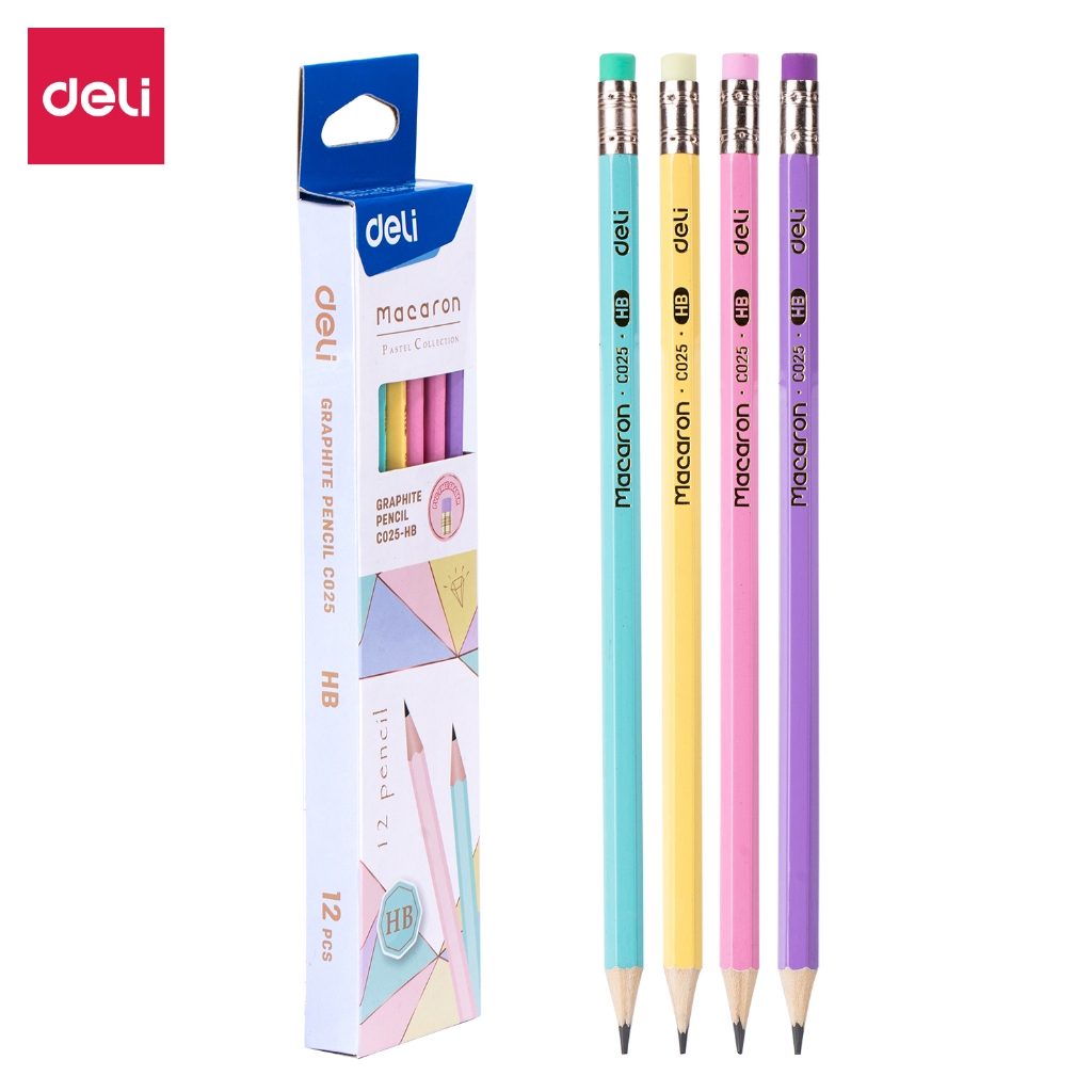 Deli 12 Pcs Pencil HB Pencil Set School Supplies Stationary EC025-HB