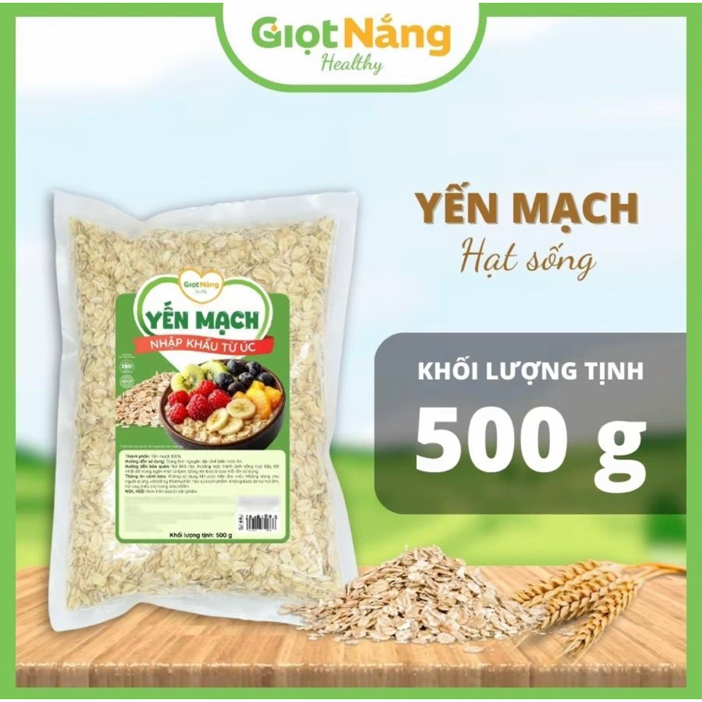 Yến mạch Úc cán dẹt từ Giọt Nắng, có thể dùng làm yến mạch ngâm qua đêm