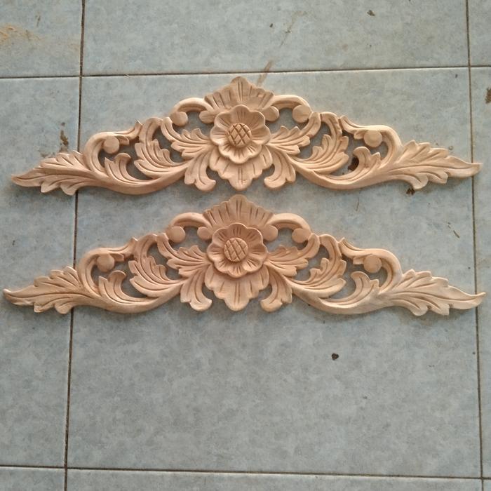 ukiran ornamen tempel lemari kayu mahoni 60x15 CSN2237