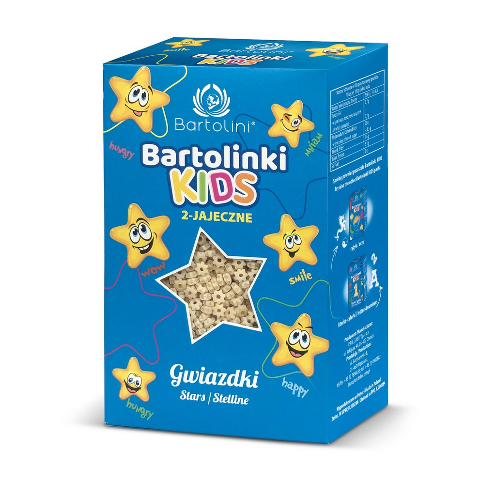 Mì nui hình ngôi sao và nui hình chữ cái, số cho bé Bartolini 250g
