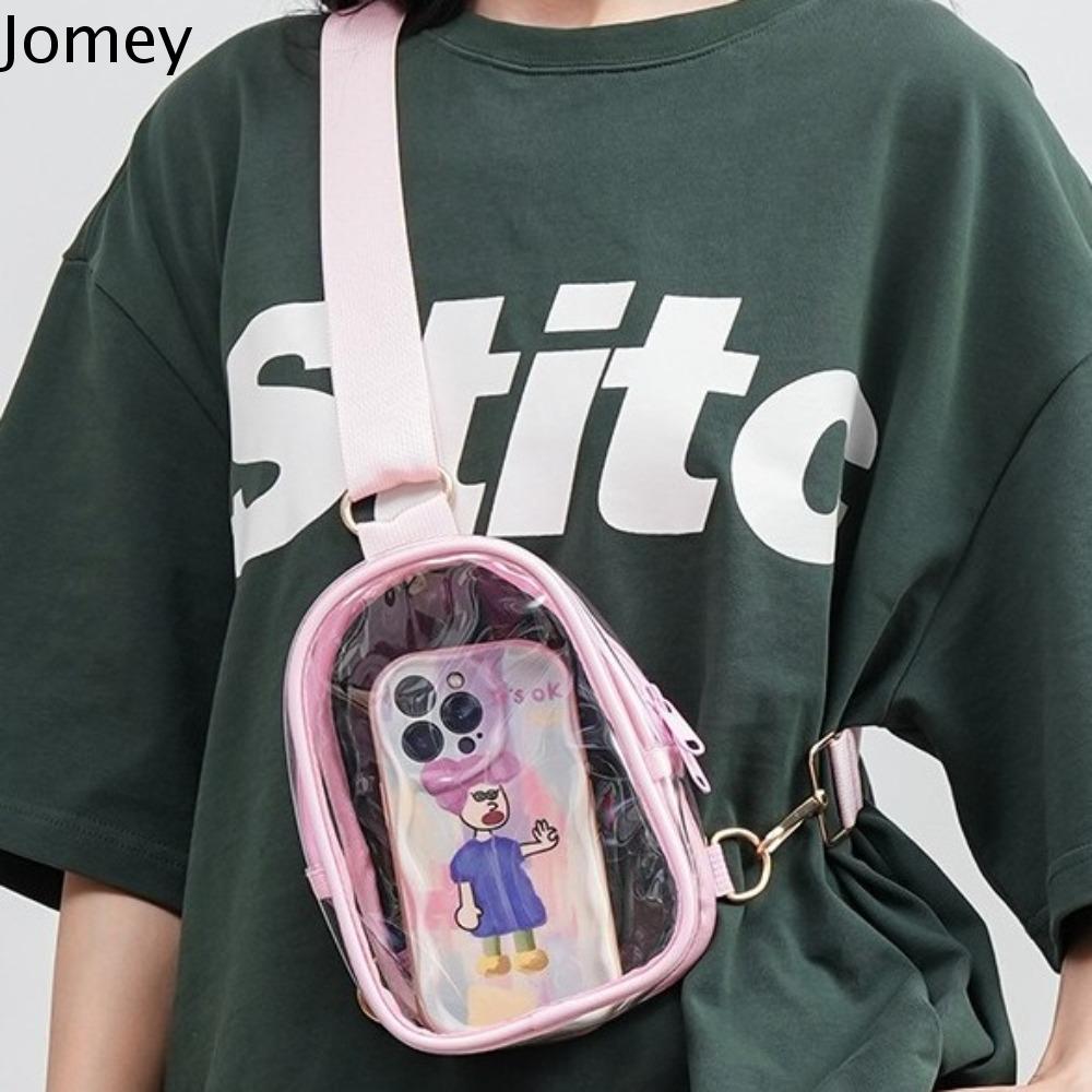 JOMEY พีวีซีพีวีซี กระเป๋าสะพายใสคู่ กันน้ำกันน้ำได้ สไตล์เกาหลีแบบ กระเป๋าตุ๊กตาออกไปข้างนอก กระเป๋าแบบสะพายไหล่ การจัดเก็บข้อมูล กระเป๋า Crossbody โปร่งใส เทศกาลสงกรานต์ ราคา 222 บาท*ส่งฟรี