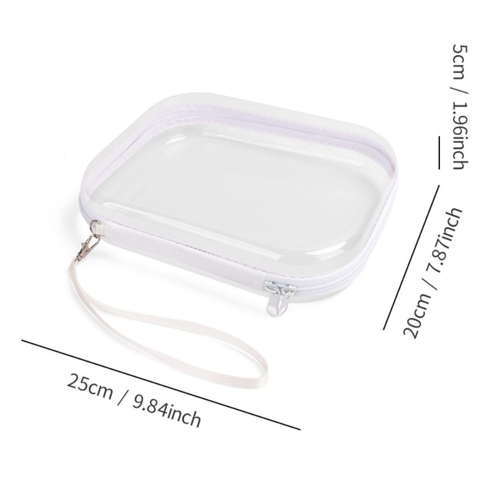 LUXERY Plastic Zipper Pouch Waterproof Clear Hard Shell Transparent Storage Box Multifunctional Pencil Case Clear Stackable Storage Bins Toy Storages Organizers
