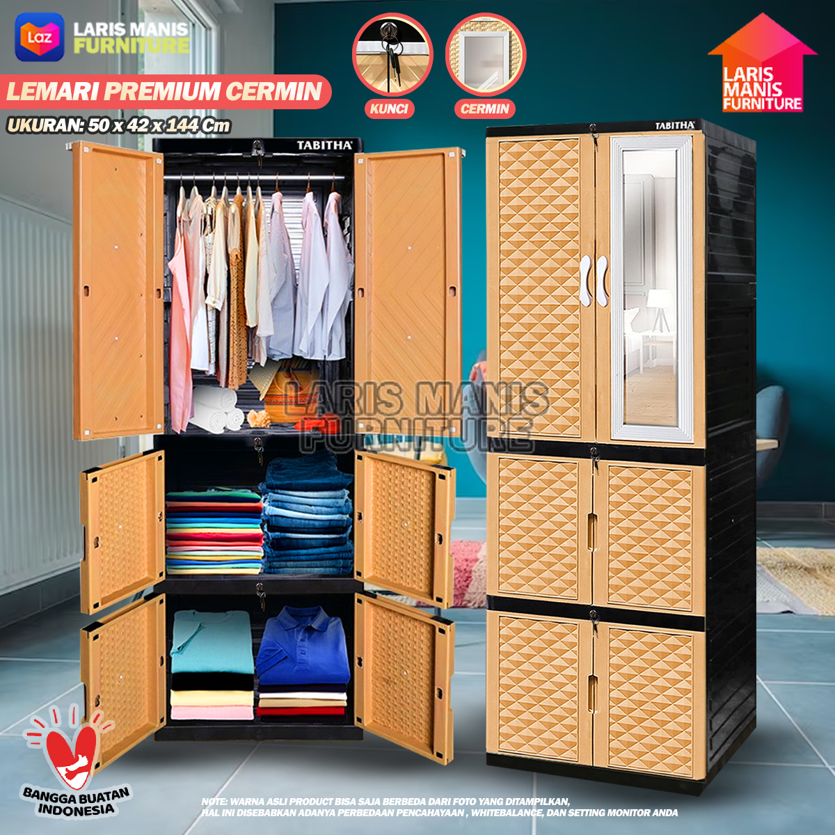 Plastic wardrobe wardrobe door rack multipurpose ls2ps Tabitha original Harga 238,000 rupiah*Gratis Ongkir