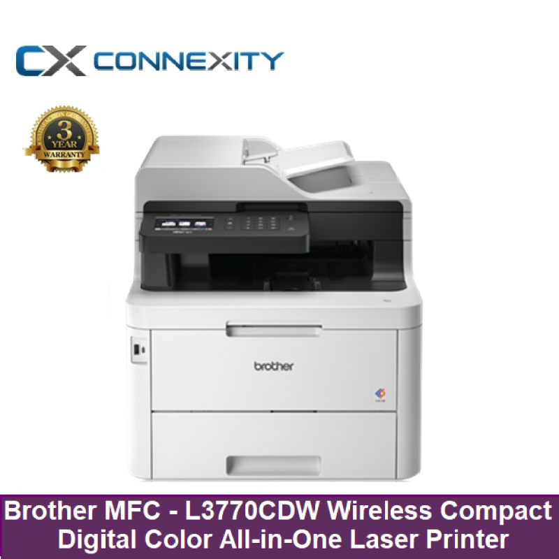 Brother MFC L3770CDW l Brother Wireless Compact Digital Color All-in-One Laser Printer l Automatic 2-sided Printing l MFC-L3770CDW l MFCL3770CDW l L3770CDW l USB Print l Mobile Print l Printer l Brother Printer l Laser Printer Singapore
