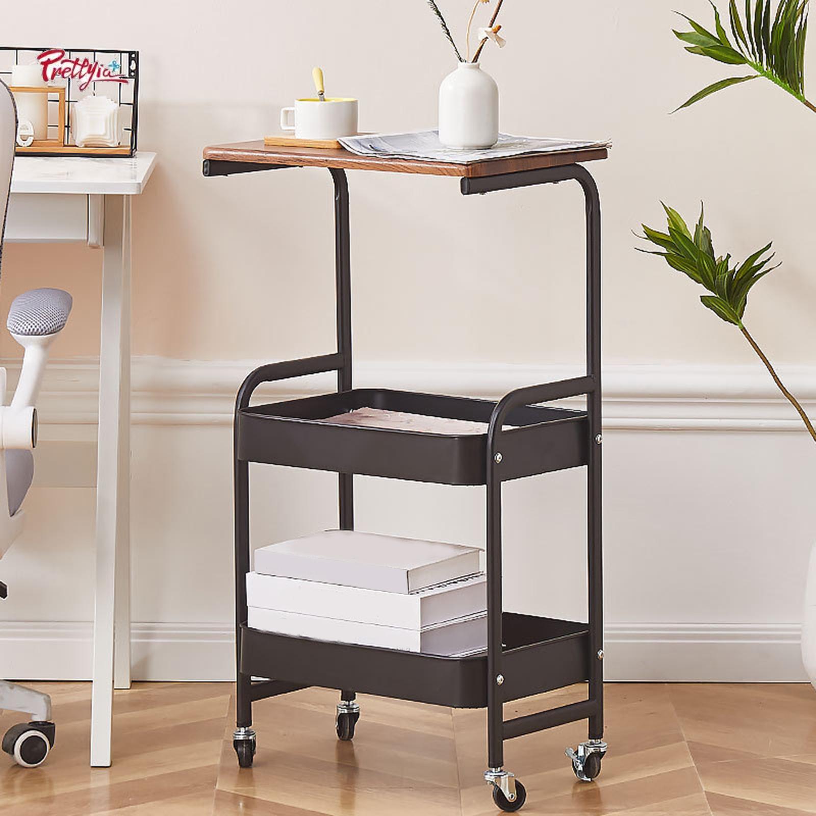 Prettyia Mobile Trolley on Wheel Rolling Cart Metal Frame Universal Wheel Good Load Bearing Waterproof Slim Storage Cart for Kitchen ราคา 2,444 บาท*ส่งฟรี