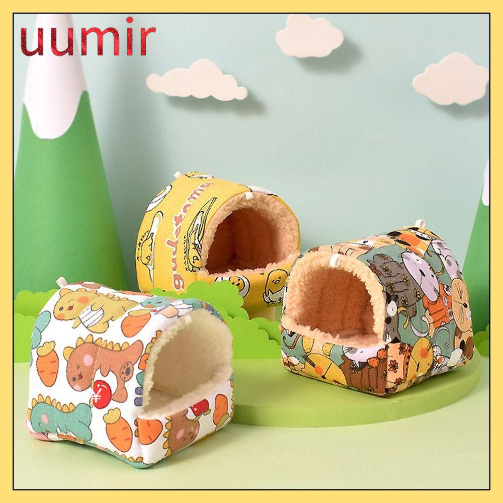 UUMIR Chuồng sóc Thỏ Nhà chuột hamster Ấm áp mùa đông Vải nhung lông Ổ chuột lang Mềm Đầy màu sắc Thảm lồng mini