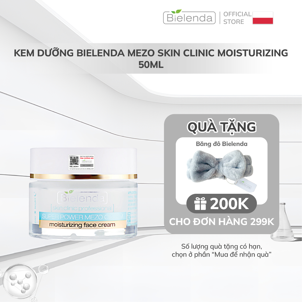 Kem dưỡng ẩm, phục hồi da Bielenda Mezo Skin Clinic Moisturizing 50ml