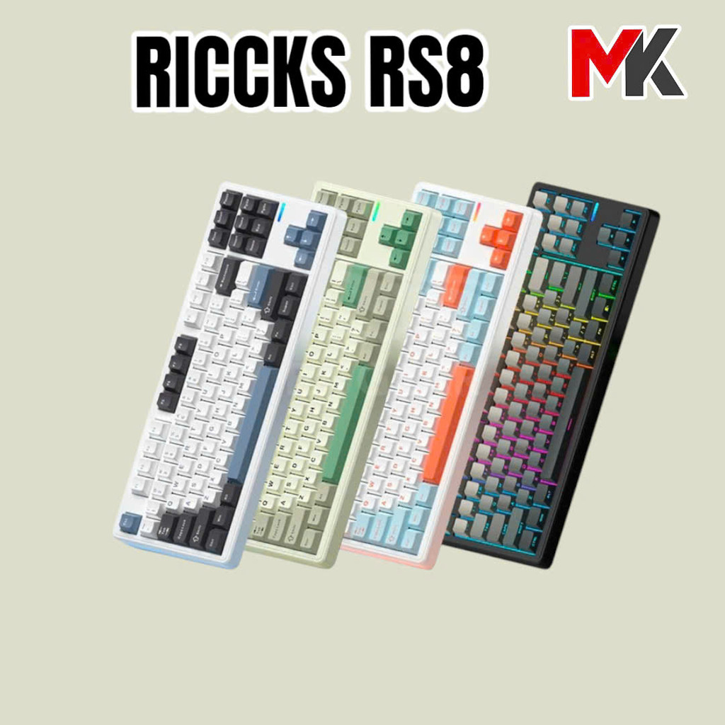 Bàn Phím Cơ Riccks led viền Keymap Via 3 Modes Hotswap RGB - MKSHOP