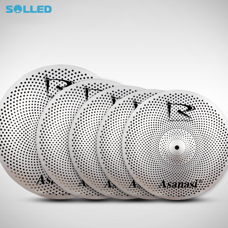 4 PCs/5 PCs Low Volume Cymbal Pack Mute Cymbal Stainless Steel Quiet Drum Cymbal Set Percussion Instrument Accessories - ยี่ห้อ SOLLED ราคา 1,064 บาท*ส่งฟรี