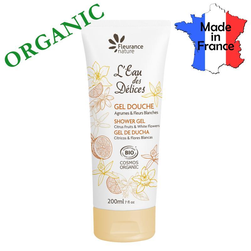 Buy Certified Organic Shower Gel Citrus and White Flowers Made in France - by FLEURANCE Singapore