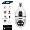 V380 Pro Dual Lens Bulb CCTV Camera with Night Vision