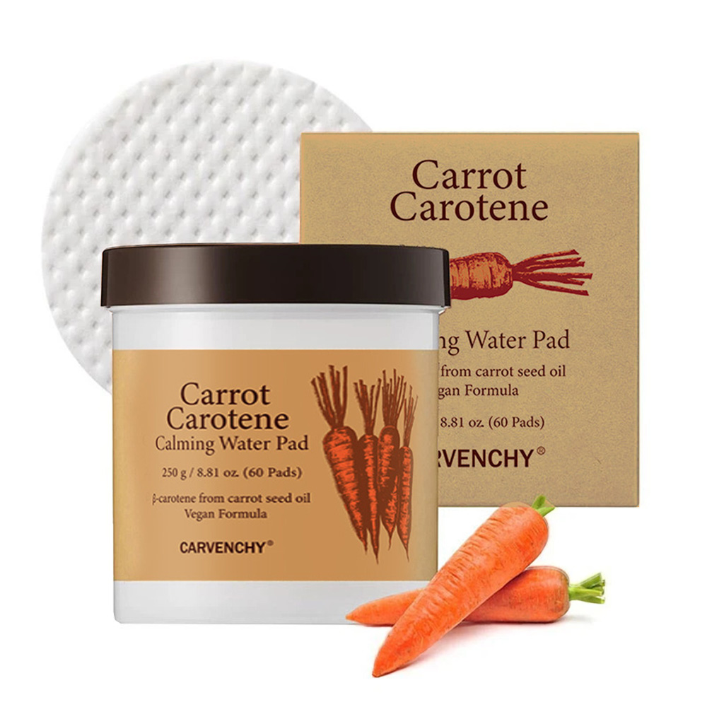 Vegan Carrot Carotene Calming Toner Pad 60 pads Korean Beauty Cosmetic