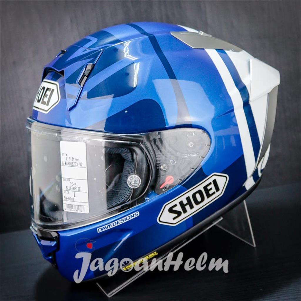 SHOEI HELM X15 A MARQUEZ73 V2 | BLUE WHITE | XFIFTEEN SNI Harga 15,570,500 rupiah*Gratis Ongkir