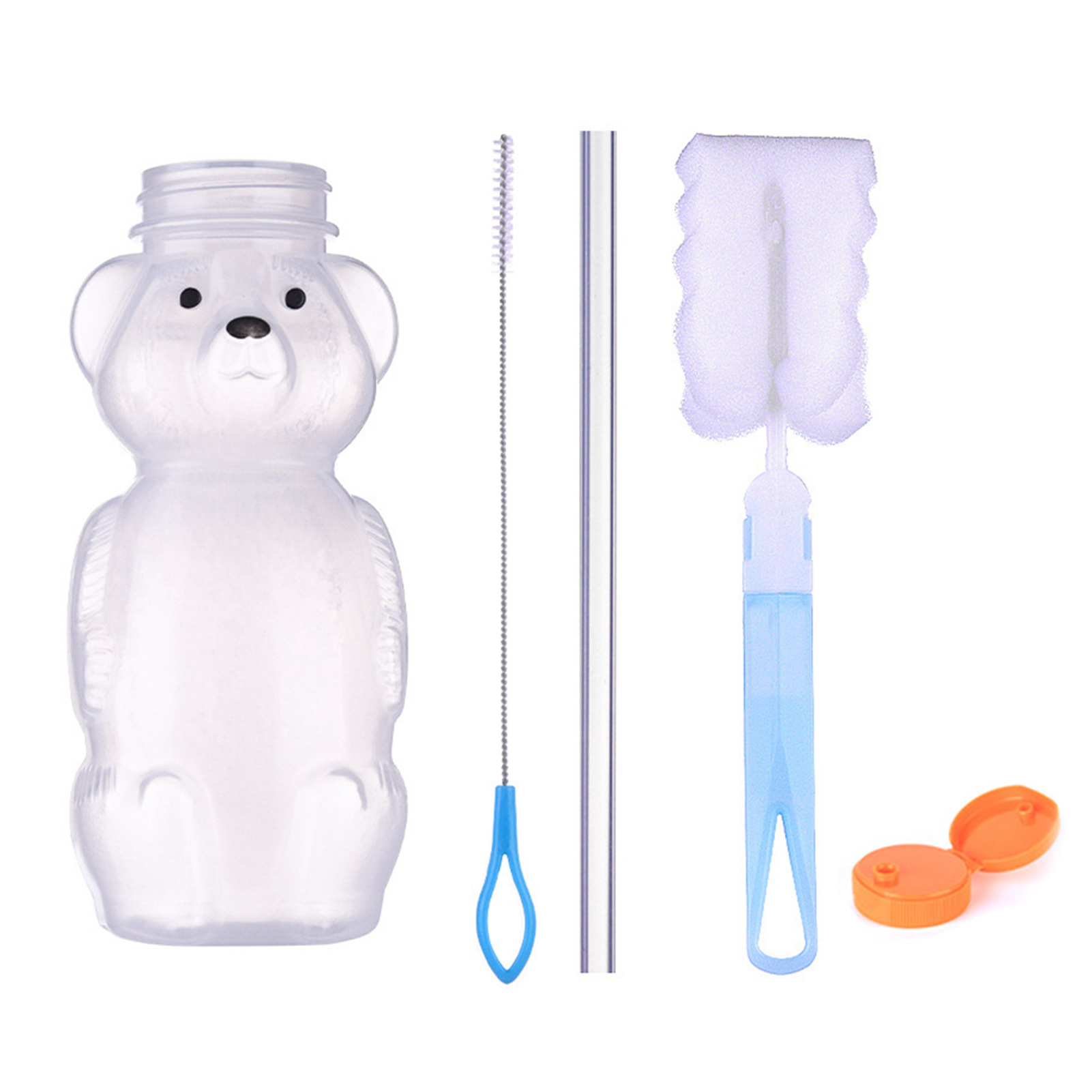 Squeezable Baby Cup Toddler Sippy Cup with Straw 230ml Bear Shape Kids Straw Cup with Safety Lid – Spill-proof Child-safe Drinking Cup for Toddlers Baby Shake Cup Durable and for Families