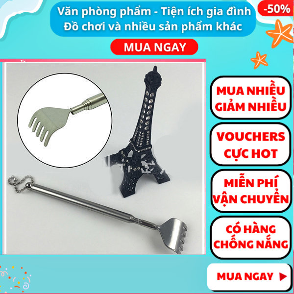 [HCM]Cây gãi lưng kéo dài nhỏ gọn thông minh Inox giá rẻ - Cây gãi ngứa - Nguyễn Thùy Store